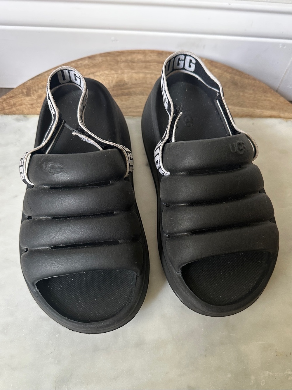UGG kids sandals Sport yeah slide Black